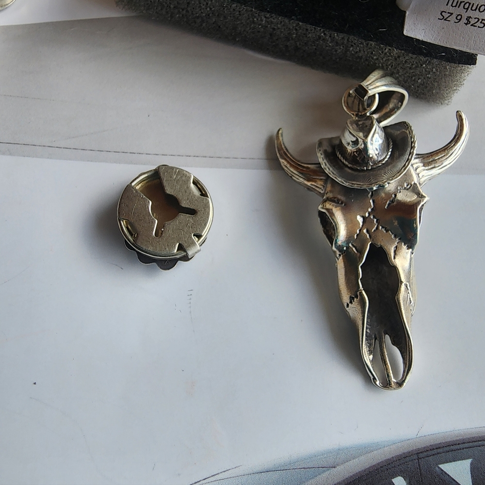 Native Made Sterling Silver Button Covers - image 5